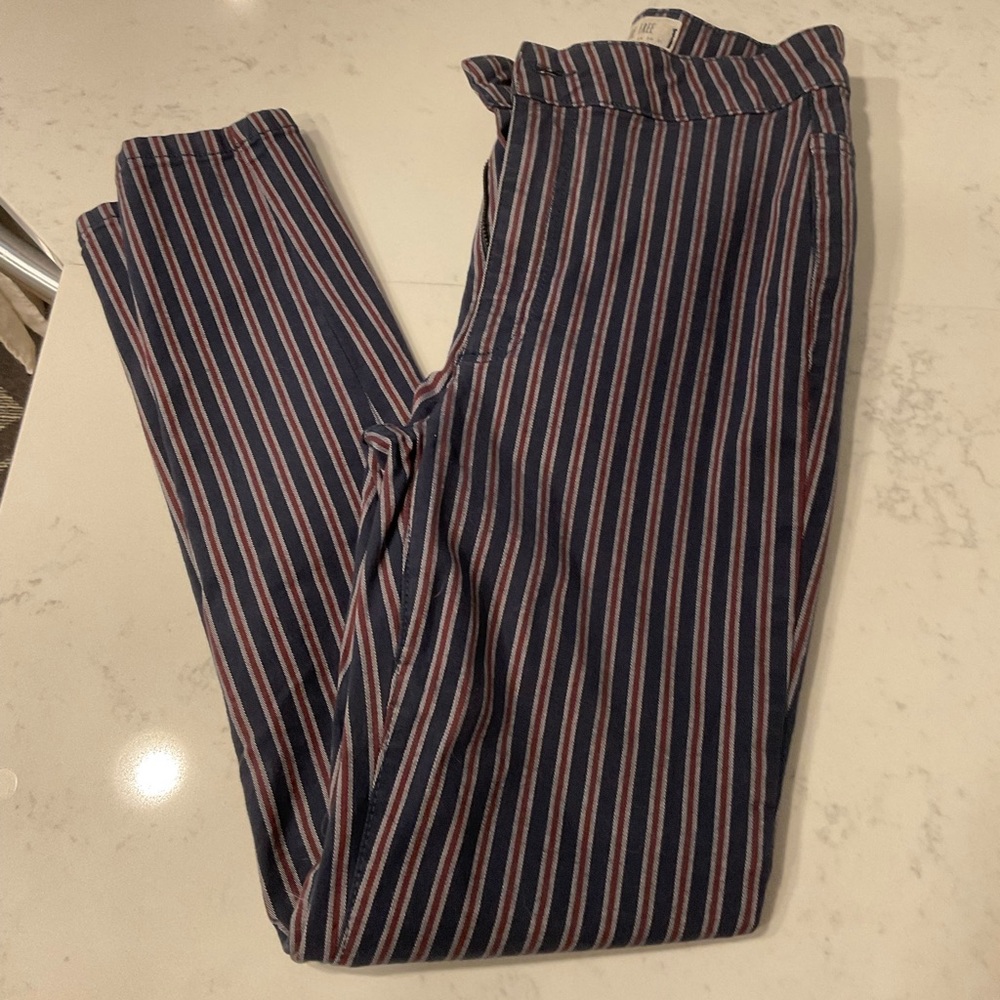 Blue with maroon stripe pants